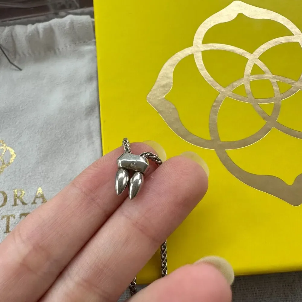 NWOT Kendra Scott Simon Pendant Necklace Silver_3